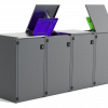 Müllbox Typ Boxxi Stahl verzinkt Anthrazit RAL-7016 mit Kipp-Deckel für 4x 120L – Bild 4